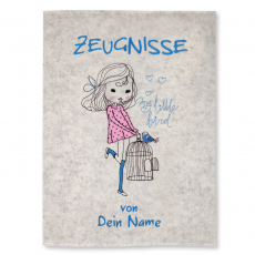 Zeugnismappe My little Bird personalisiert mit Namen