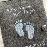 U-Heft Hülle 50% Mama 50% Papa Blau