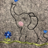 U-Heft Hülle Elefant personalisiert mit Namen Blau