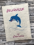 Zeugnismappe Delfin personalisiert mit Namen