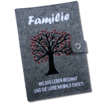 Mutterpasshülle Familie Grau