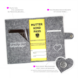 Mutter-Kind-Pass Hülle 50% Mama 50% Papa Grau