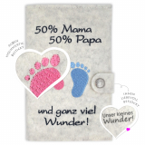 Mutter-Kind-Pass Hülle 50% Mama 50% Papa Weißgrau