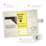 Mutter-Kind-Pass Hülle 50% Mama 50% Papa Weißgrau