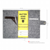 Mutter-Kind-Pass Hülle Herz grau