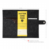 Mutter-Kind-Pass Hülle Herz anthrazit