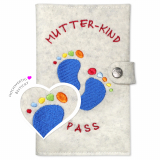 Mutter-Kind-Pass Hülle bunte Füße weiß