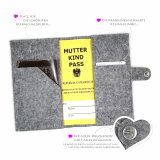 Mutter-Kind-Pass Hülle bunte Füße grau